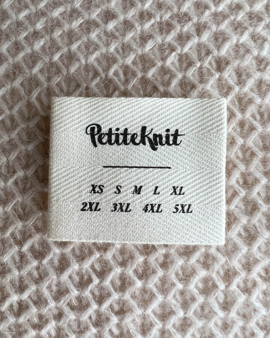 ETIQUETA DE TELA PETITEKNIT «SIZES»